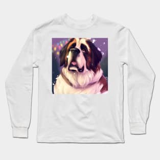 Cute St. Bernard Drawing Long Sleeve T-Shirt